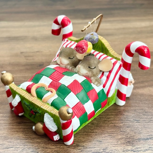 CHARMING TAILS Fitz & Floyd VISIONS OF SUGARPLUMS Mice Christmas Figurine 87/125 - Picture 2 of 9